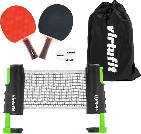 VirtuFit Verstelbaar Tafeltennisset - Met tafeltennistafel batjes en 3 pingpongballen