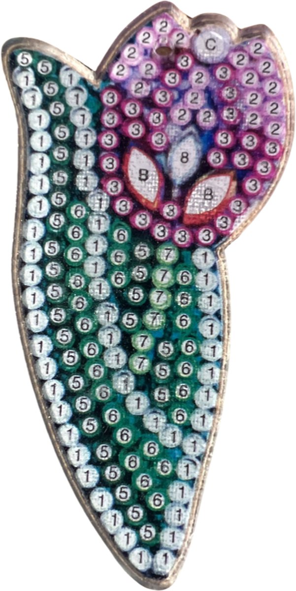 Diamond Painting Sleutelhanger - Dubbelzijdig - Giftset - 5 x sleutelhanger - Tulpen - Volwassenen - Hobby - Bloemen - Kinderen - volledig pakket- Kinderfeestje - Zelf sleutelhanger maken - Hanger voor aan je tas — afbeelding 10