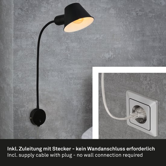 BRILONER Lampe De Lecture Applique Murale Pivotante Métal Blanc - Spot Orientable Intérieur