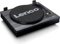 Lenco platenspeler met grijs gemêleerd design en zwarte mat.