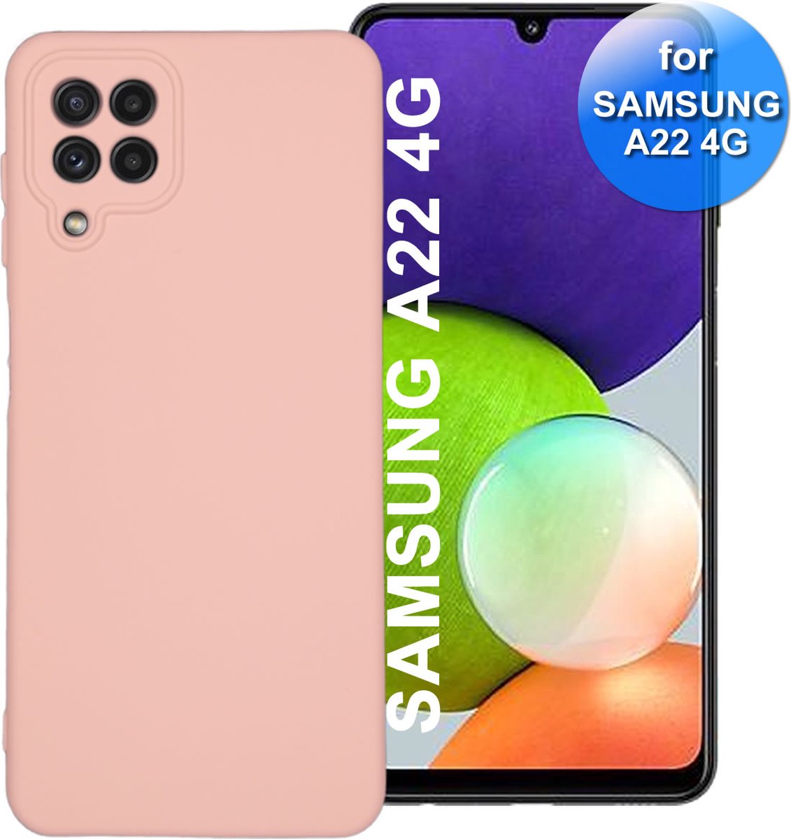Hoesje geschikt voor Samsung A22 - telefoonhoesje - Back Cover - Premium Extra Dik Siliconen - Oud Roze