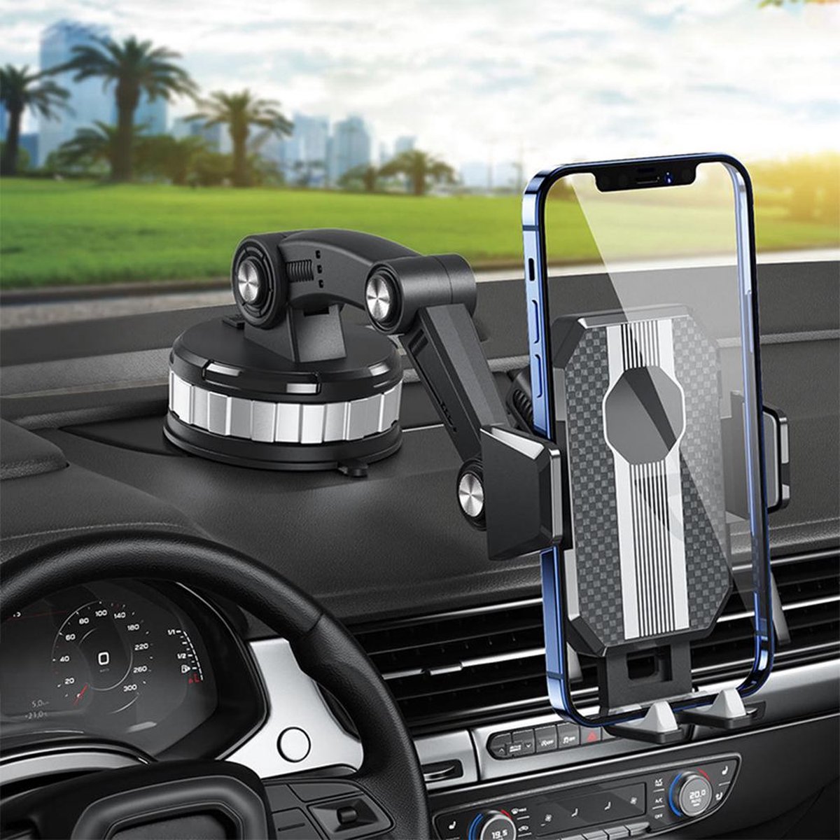 Telefoonhouder Met Zuignap - Autohouder Voor Voorruit En Dashboard - GSM Houder - Stevige Zuignap - Telefoonhouders - Auto Accessoires