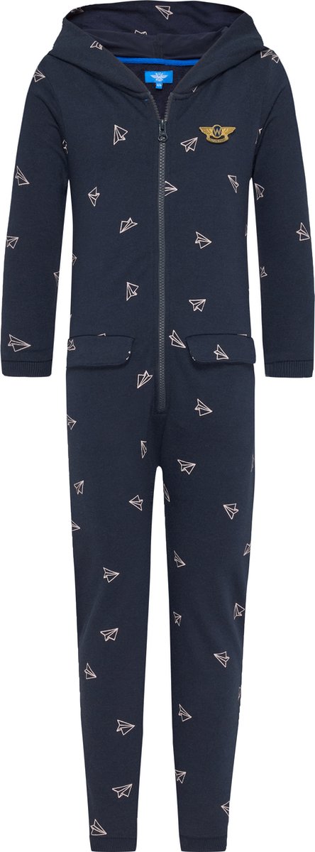 Wick Wings Navy Onesie 100% katoen slaapmasker nekkussen mt 98/104