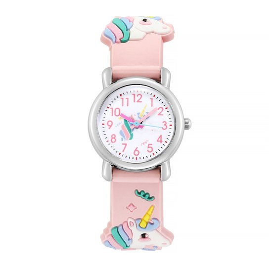 Kinderuurwerk - Unicorn - Roze - Horloge - 3D