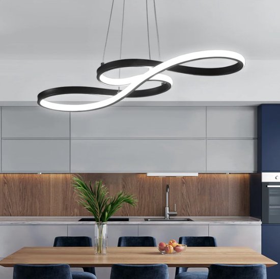 kromme Klik knuffel Moderne hanglamp | Verlichting | lamp | Licht | Slaapkamer | Huiskamer |  Modern | Zwart | bol.com