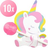 Traktatie uitdeelcadeautjes voor kinderen – Lolly kaart Unicorn – Karton – 10 stuks