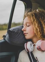 Reiskussen- autokussen - hoofdkussen auto - nekkussen - neksteun voor het slapen - reis - reizen - antraciet - zacht comfort