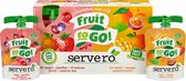 Servero Fruit to Go 100% Fruit - Mixpack knijpfruit - Mango Therapy & Strawberry Heaven - 12 x 90 gram