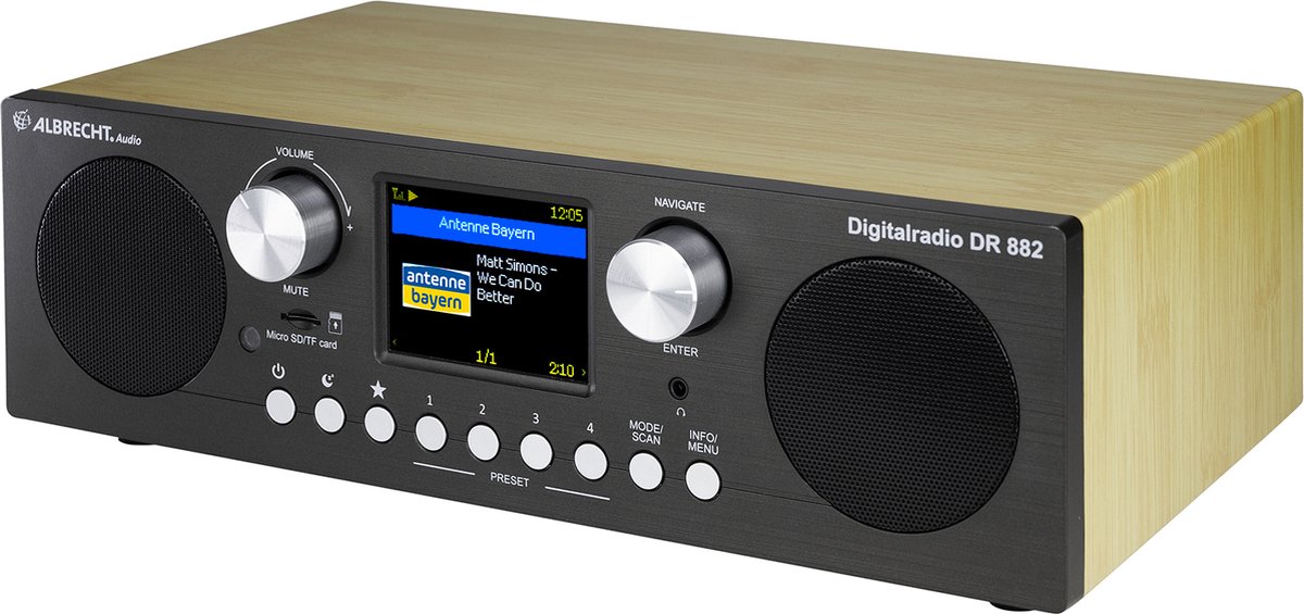 Albrecht DR 882 Digitale Stereo Radio, - DAB+ - FM kleurendisplay - afstandsbediening
