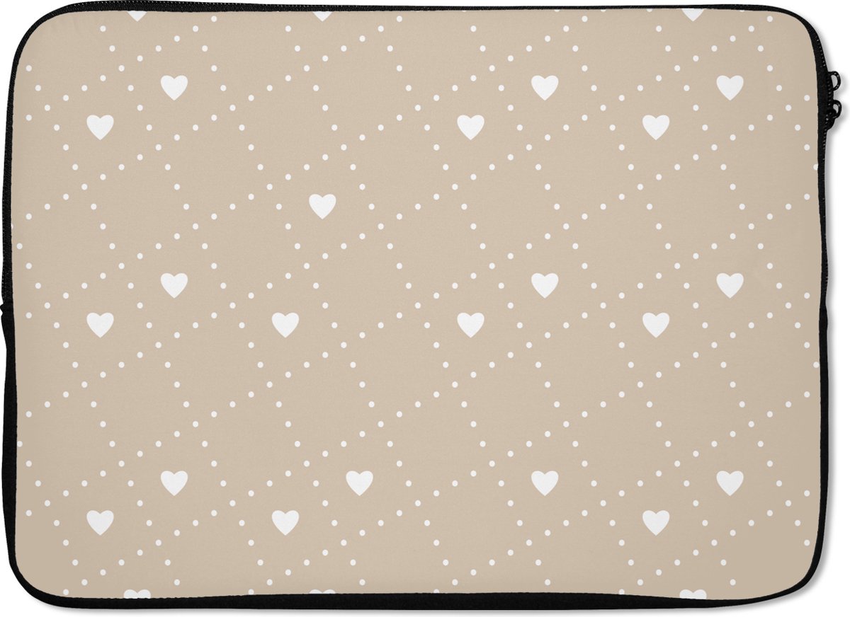 Laptophoes - Laptoptas - Patronen - Hart - Stippen - Design - Laptop - 14 Inch - Laptophoezen