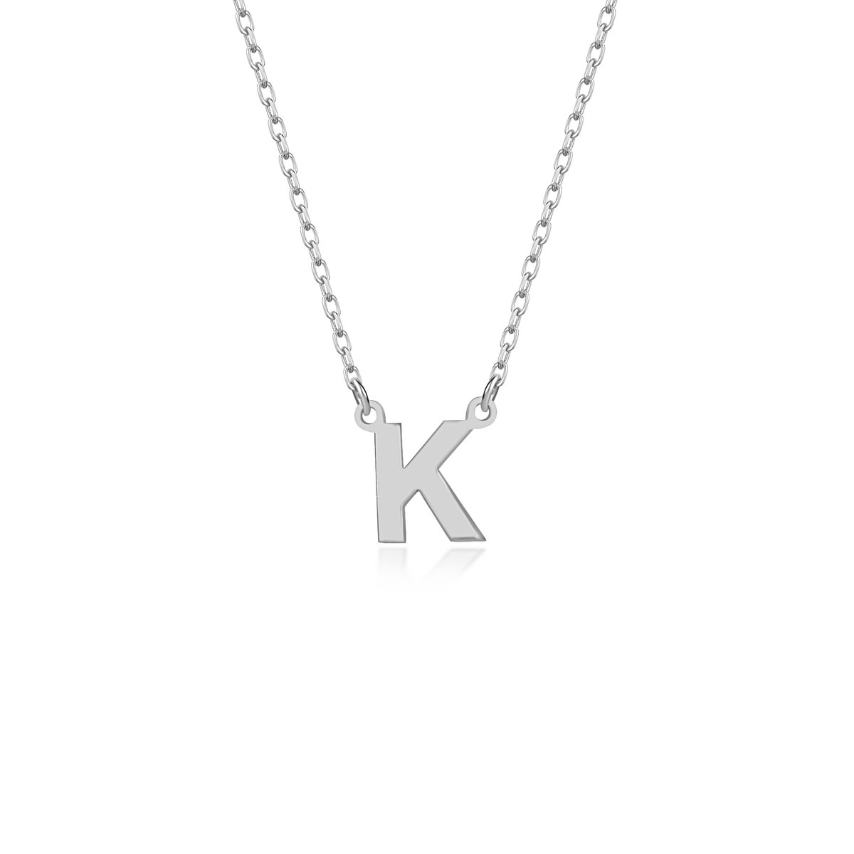 Letter K Initial Ketting Zilver (925 sterling) Trendy Minimalistisch Combi Bedel Zilverkleurig Dames Meisje | Cadeau Voor Vrouw