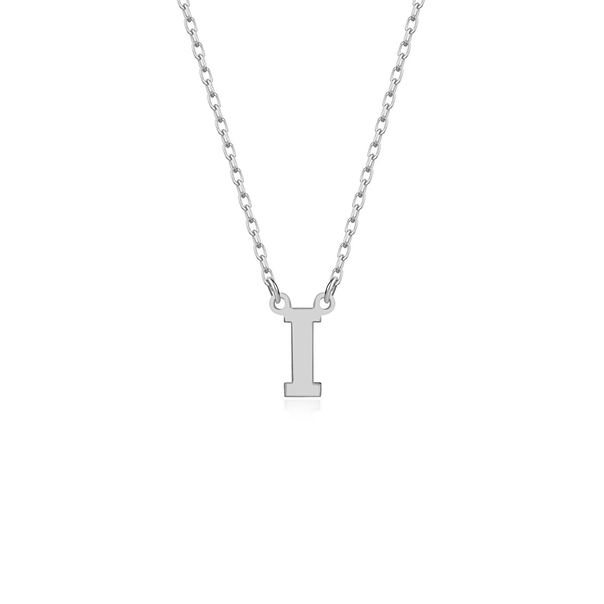 Letter I Initial Ketting Zilver (925 sterling) Trendy Minimalistisch Combi Bedel Zilverkleurig Dames Meisje | Cadeau Voor Vrouw