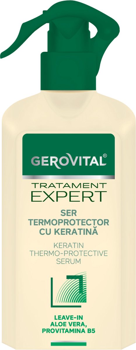 Gerovital Tratament Expert Thermoprotective Serum met Keratine - LEAVE IN , Aloe Vera, Provitamin B5 / Hydrateert en Thermische bescherming voor het haar. het haar - 150ml