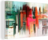 Canvas - Olieverf - Schilderij - Abstract - Kunst - Kleuren - 30x20 cm - Muurdecoratie - Interieur