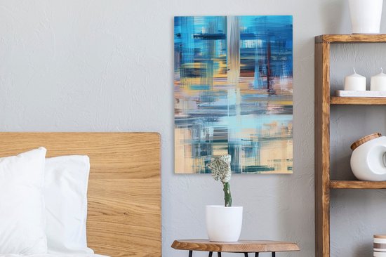 Toile - Peinture - Abstrait - Couleurs - Blauw - Peinture à l'huile - 30x40 cm - Décoration d'intérieur - Décoration Décoration murale