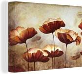 Canvas - Schilderij - Olieverf - Bloemen - Planten - Woondecoratie - 120x90 cm - Wanddecoratie