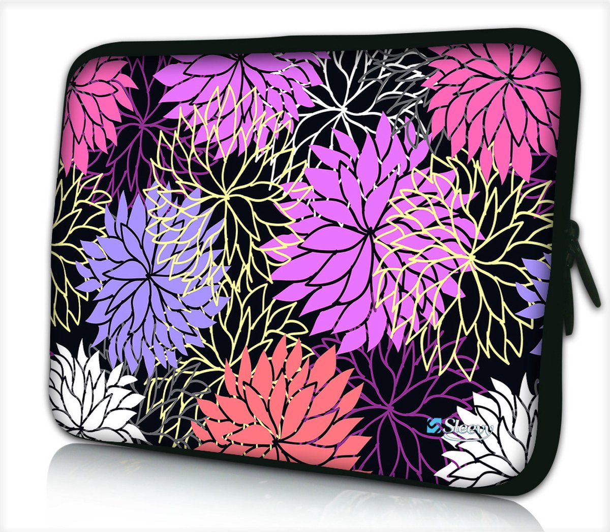 Laptophoes 15,6 inch grote bloemen - Sleevy - laptop sleeve - laptopcover - Alle inch-maten & keuze uit 250+ designs! Sleevy
