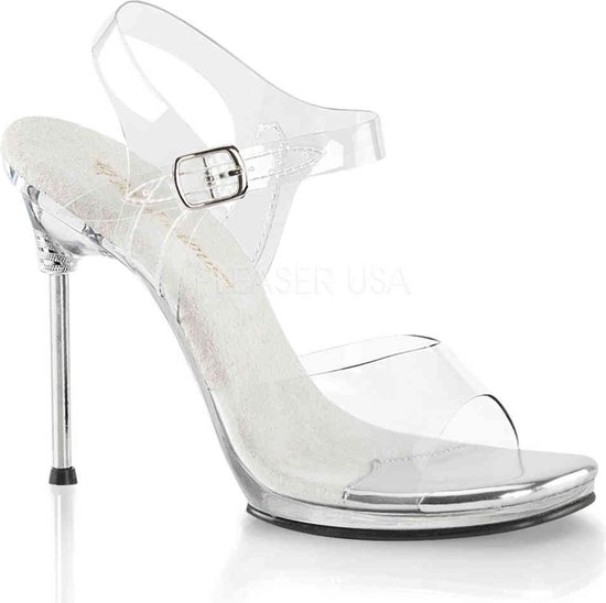 Fabulicious - CHIC-08 Sandaal met enkelband - US 10 - 40 Shoes - Transparant
