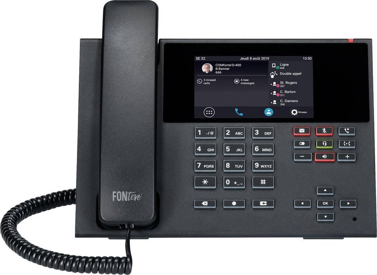 Fysic FX3960 - Téléphone fixe avec répondeur et bouton panique SOS sans  fil, noir