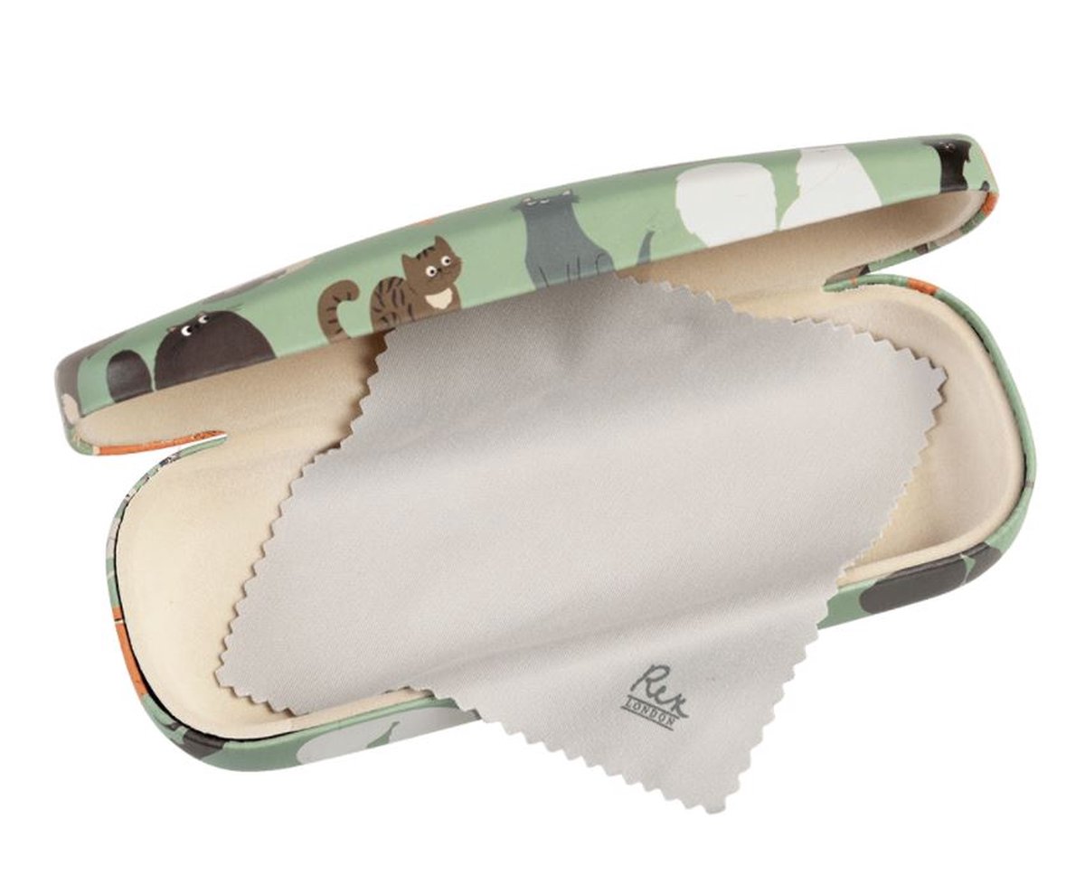 ASDTEHCY Brillenetui, zwart kattenpatroon brillenetui, zonnebril case ASDTEHCY Brillenetui, zwart kattenpatroon brillenetui, zonnebril case