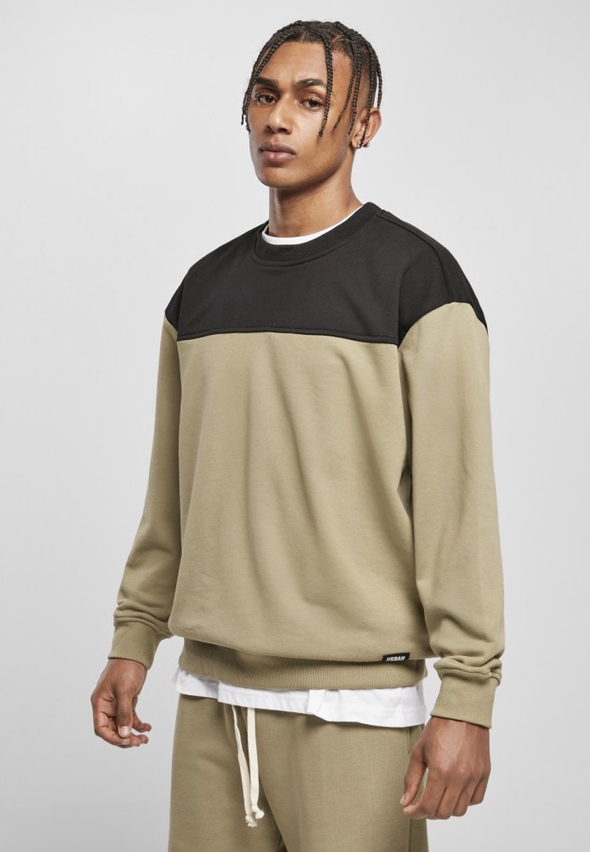 Urban Classics Upper Block Crewneck sweater/trui S Groen