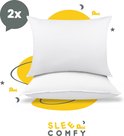 Sleep Comfy - Hoofdkussen - 30 dagen Proefslapen - 2 stuks Hotelkwaliteit Hoofdkussens - Hoofdkussen Nekklachten - Hoofdkussens Slaapkamer - Geschikt voor rug-, zij- en buikslapers - Orthopedisch - Ergonomisch | 60x70 cm