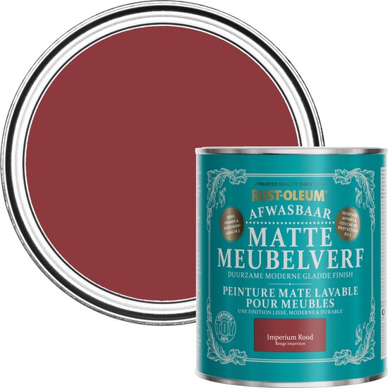 Peinture pour meubles mate lavable rouge Rust-Oleum - Rouge Imperium 750 ml