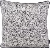 Silver Leopard Kussenhoes | Jacquard / Polyester | 45 x 45 cm | Zilver