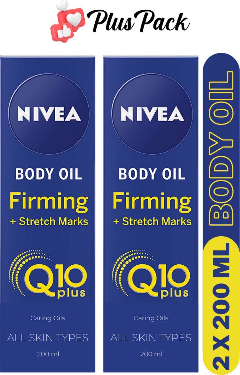 Plus Pack Nivea Q10 Plus Firming + Stretch Marks Body Olie Geschikt Voor Alle Huidtypes - 2 x 200 ml