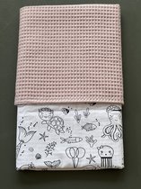 baby deken kinderwagen deken wieg deken oud roze zeeleven 60 x 90 cm