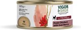 Vigor & Sage Hondenvoer Vers-in-Blik Kip - Goji Berry - 12 x 185 gr - Voordeelverpakking