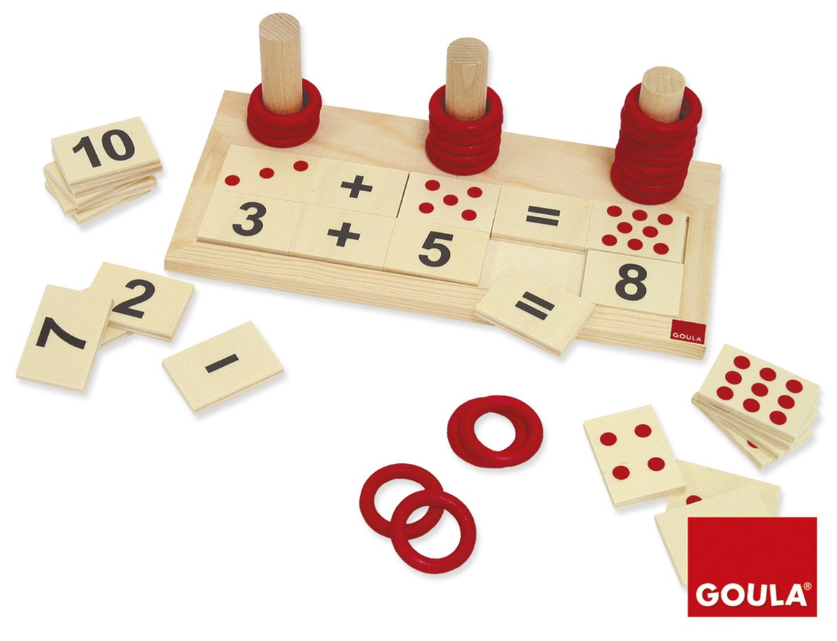 Optellen en aftrekken houten spel