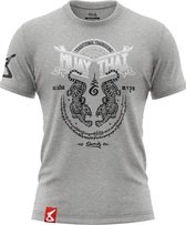 8 Weapons T Shirt Sak Yant Tigers Grijs Wit maat XL