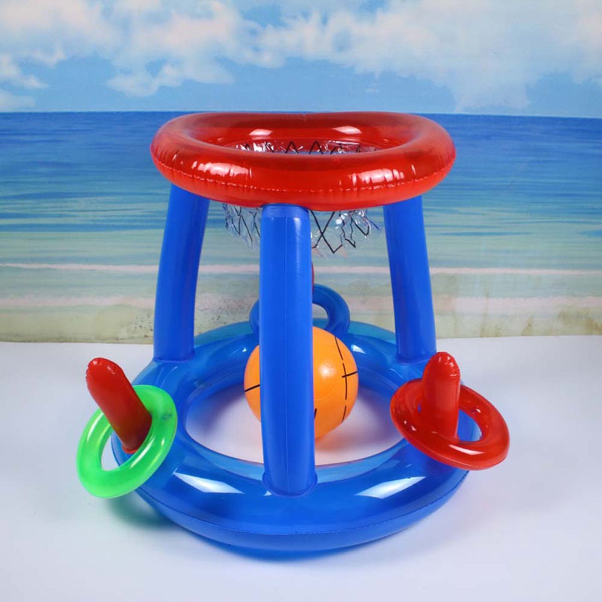 Basketbal Zwembad - Water Spel - Kinderen - Opblaasbaar - Fun - Zomer Vakantie - Opblaasbare Speelgoed - Korf - Ringen