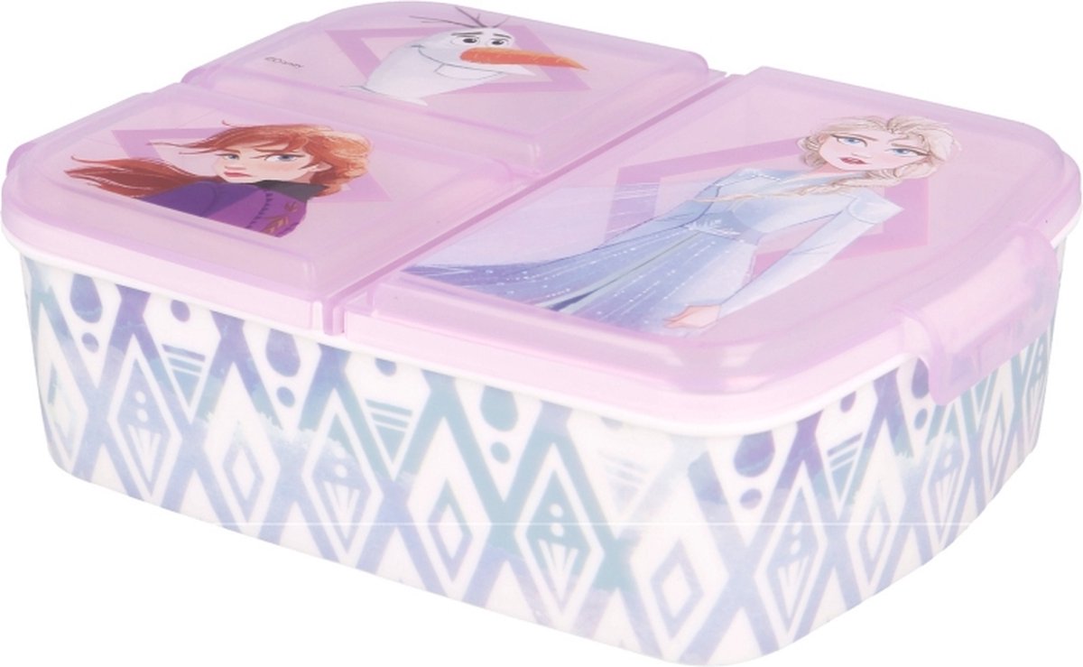 Disney Frozen Broodtrommel 3 vakjes - 18x13 cm - Brooddoos - Lunchbox
