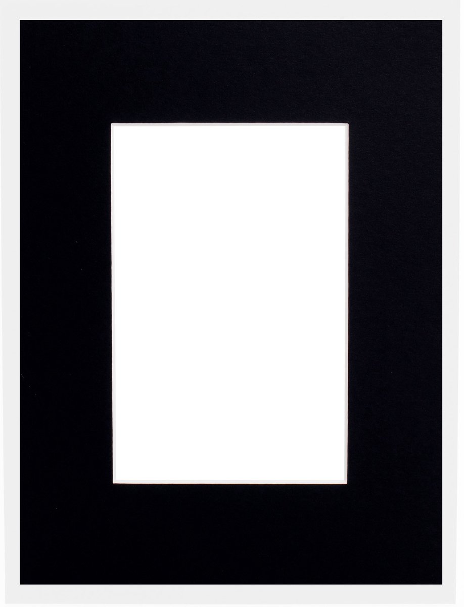 Passe-partouts 413 Zwart 30x40cm met 19x27cm uitsnede (5 stuks)