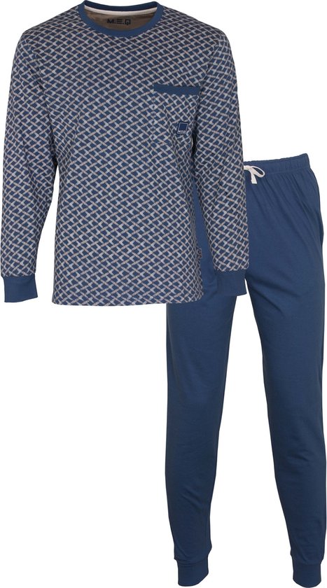M.E.Q - Heren Pyjama - Blauw - Maat XL