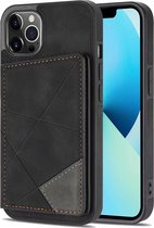 Hoesje geschikt voor Samsung Galaxy A71 - Backcover - Pasjeshouder - Portemonnee - Camerabescherming - Stijlvol patroon - TPU - Zwart