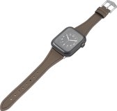 Bandje geschikt voor Apple Watch 42/44MM - Maat L - Sportband - Horlogebandje - Polsband - Kunstleer - Bruin