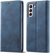 LC.IMEEKE Samsung Galaxy S21 FE Hoesje Portemonnee Book Case Blauw