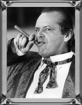 By Kohler Jack Nicholson aan het roken Zwart - Wit spiegellijst 60x80x4.5cm (110999)