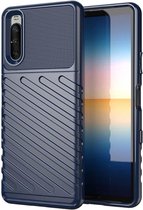 Sony Xperia 10 III Thunder Series Hoesje Back Cover TPU Blauw