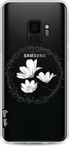 Casetastic Samsung Galaxy S9 Hoesje - Softcover Hoesje met Design - Line Art Flower Print