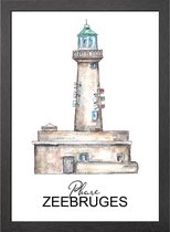 A2 PHARE ZEEBRUGES POSTER IN FRAME - JOYIN