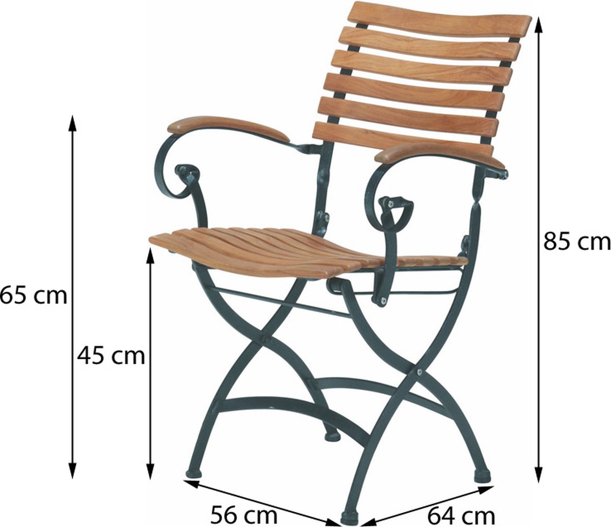 4 Seasons Outdoor Bellini folding chair with armrests