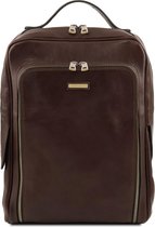 Tuscany Leather - Leren laptop rugzak 'Bangkok' - Donkerbruin - TL141793