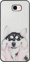 ADEL Siliconen Back Cover Softcase Hoesje voor Samsung Galaxy J4 Plus - Husky Hond
