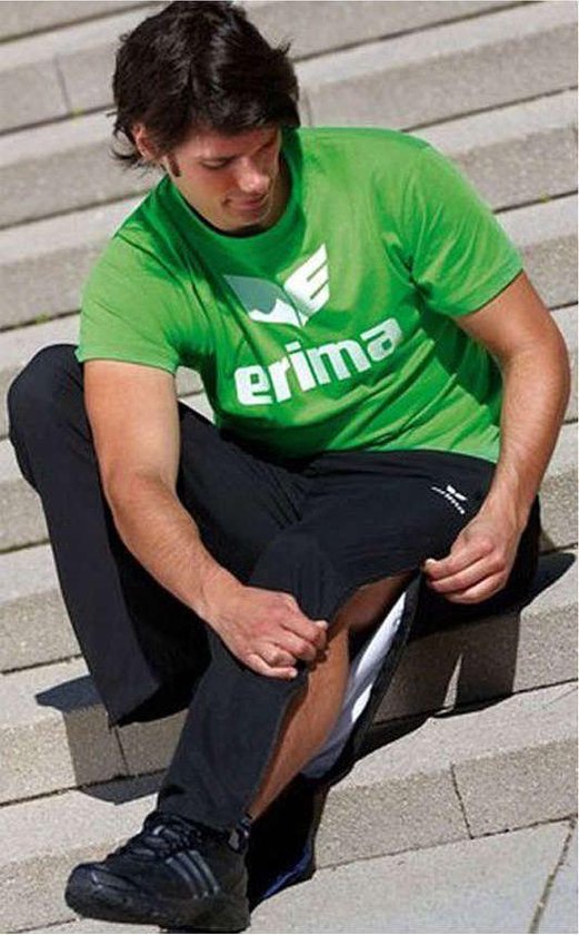 Erima Trainingsbroek met doorlopende ritssluiting Heren - Zwart- Maat XL