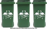 Voordeelset container sticker flamingo met huisnummer | Kliko | Rosami