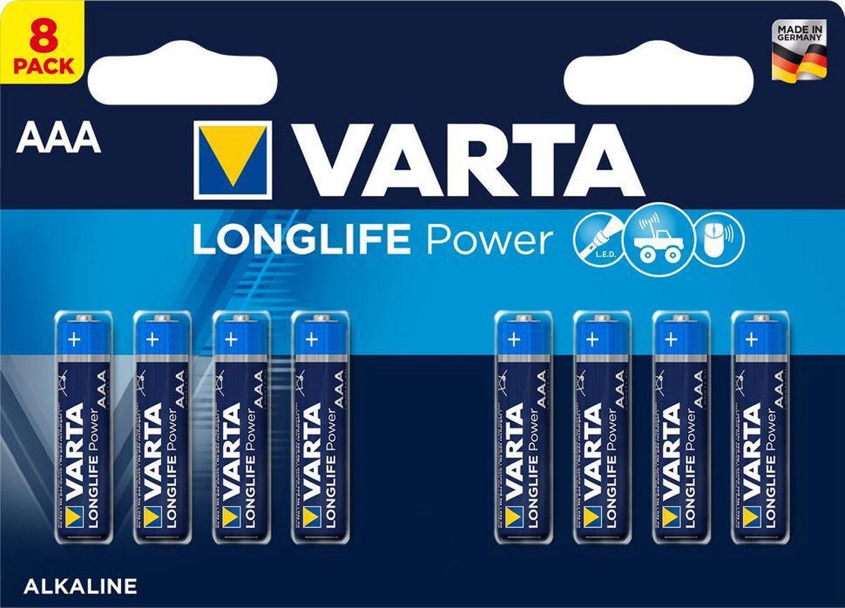 Varta AAA Batterijen High Energy - 8 stuks